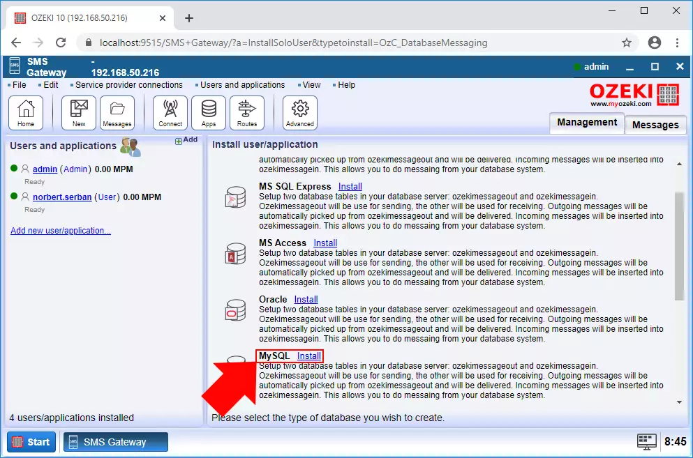 تثبيت اتصال قاعدة بيانات MySQL