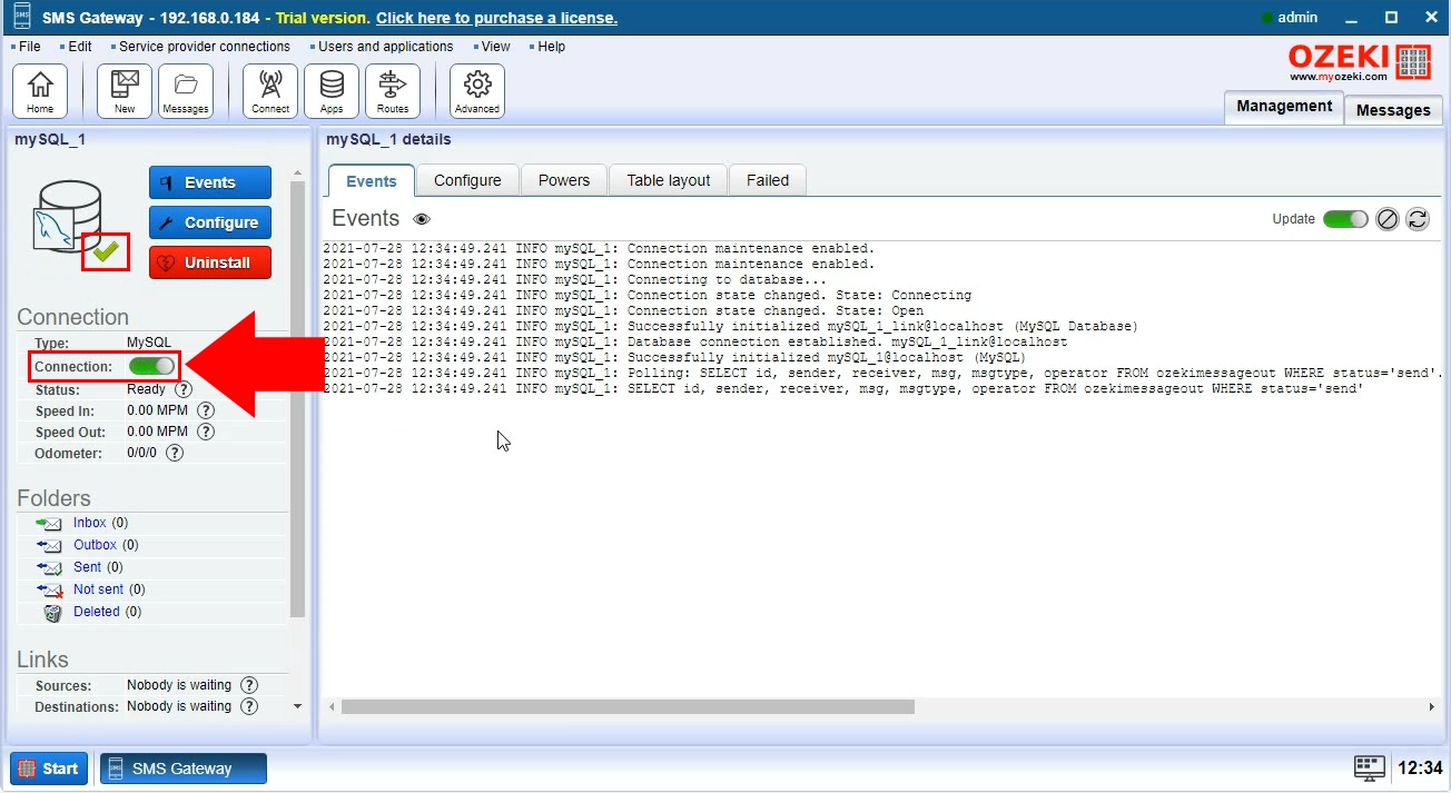 تمكين اتصال mysql